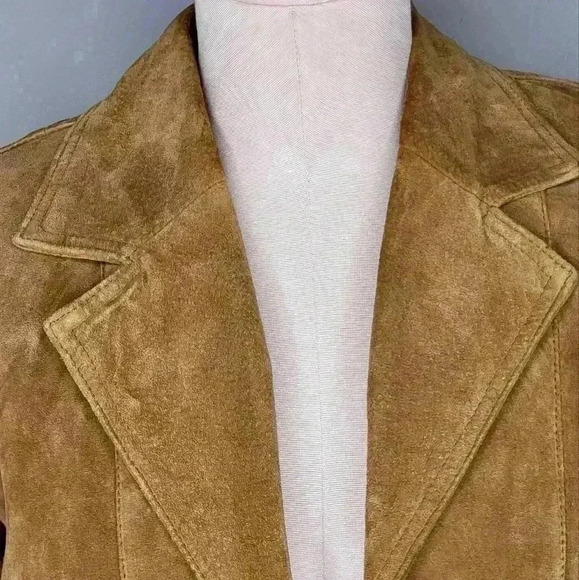 I.e Tan Genuine Leather Suede Jacket Leather Jacket Edgy Womens Size Unknown - Picture 8 of 11